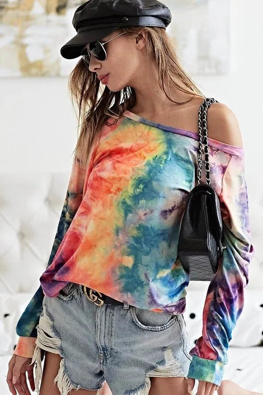 BiBi Tie Dye Soft Knit Jersey Top for Casual Comfort - Love Salve